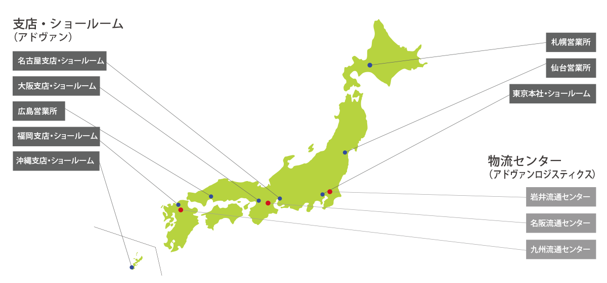 事務所の場所を示す地図